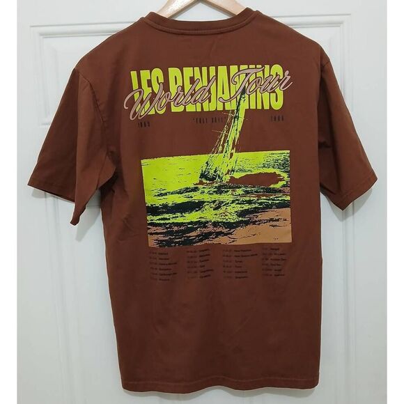 Les Benjamins world tour mens small rustic brown crewneck tshirt - Picture 5 of 8
